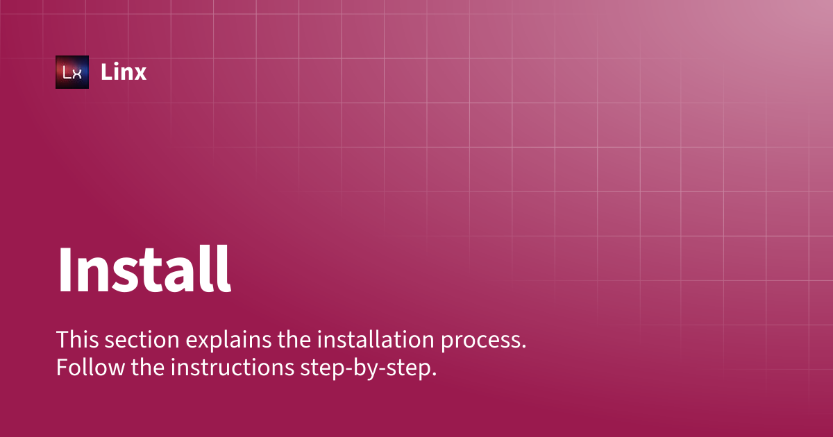 Install | Linx